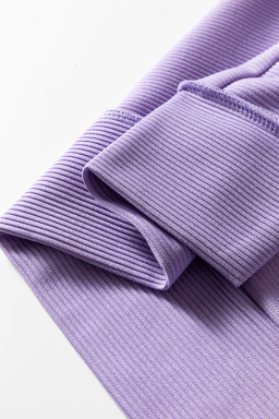 Lavendula Horizontal Ribbed Exposed Seam Detail Drop Shoulder Baggy Pullover