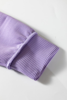 Lavendula Horizontal Ribbed Exposed Seam Detail Drop Shoulder Baggy Pullover