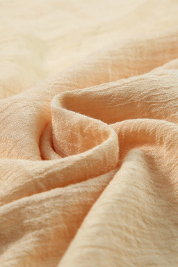 Beige Shirred High Waist Split Long Beach Skirt