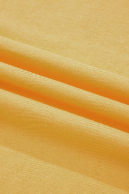 Banana Cream Contrast Trim Raw Hemline Short Sleeve Loose Top