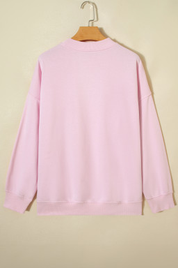 Light Pink Sweetheart Patchwork Oversize Sweatshirt