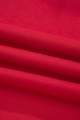 Racing Red Oversize Drop Shoulder Reversible Mock Neck Sweatshirt