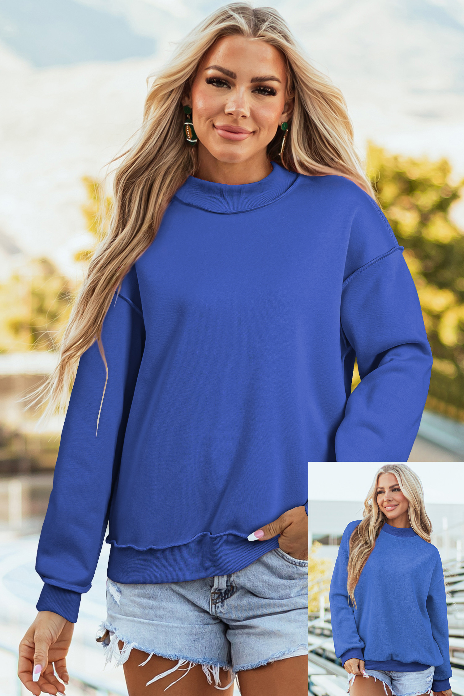 Dark Blue Sweatshirts & Hoodies