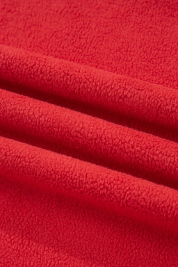 Racing Red Oversize Drop Shoulder Reversible Mock Neck Sweatshirt