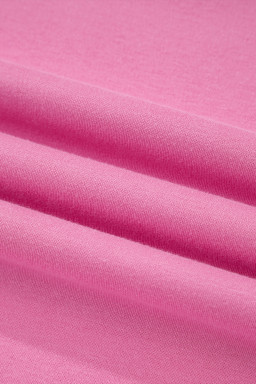 Bright Pink Oversize Drop Shoulder Reversible Mock Neck Sweatshirt