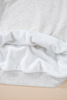 Light Grey Oversize Drop Shoulder Reversible Mock Neck Sweatshirt