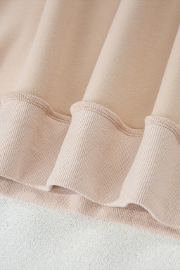 Apricot Oversize Drop Shoulder Reversible Mock Neck Sweatshirt