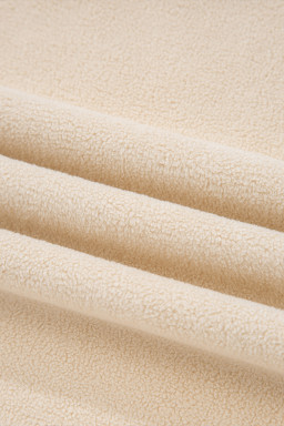 Apricot Oversize Drop Shoulder Reversible Mock Neck Sweatshirt