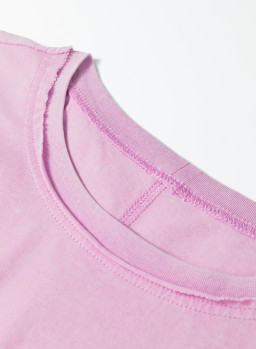 Lavendula Mineral Wash Drop Shoulder Raw Edge Loose Tee