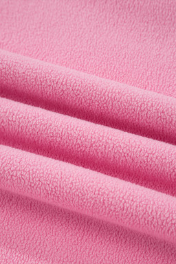 Bright Pink Oversize Drop Shoulder Reversible Mock Neck Sweatshirt