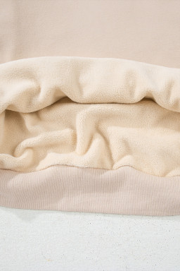 Apricot Oversize Drop Shoulder Reversible Mock Neck Sweatshirt