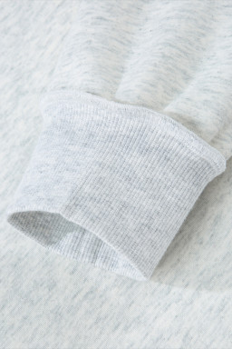 Light Grey Oversize Drop Shoulder Reversible Mock Neck Sweatshirt
