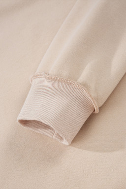 Apricot Oversize Drop Shoulder Reversible Mock Neck Sweatshirt