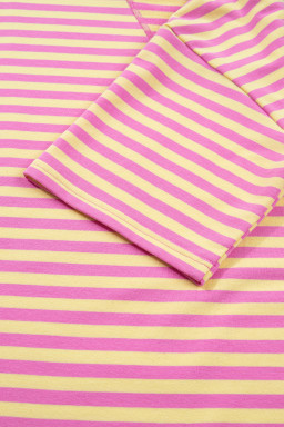 Rose Stripe Drop Shoulder Boxy Casual Terry Short Set