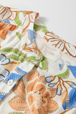 Khaki Floral Print 3/4 Sleeves Tiered Plus Size Long Dress