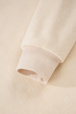 Apricot Oversize Drop Shoulder Reversible Mock Neck Sweatshirt