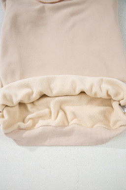 Apricot Oversize Drop Shoulder Reversible Mock Neck Sweatshirt