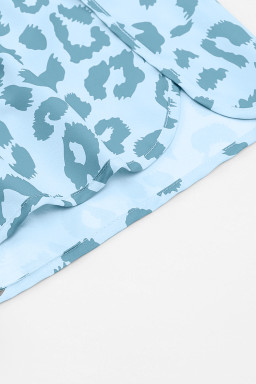 Beau Blue Leopard High Waisted Athletic Shorts