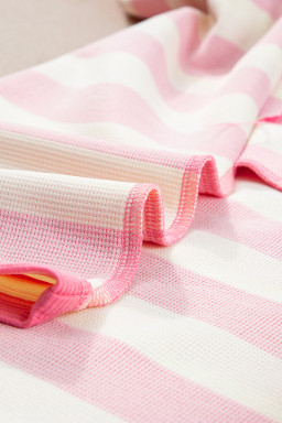 Pink Stripe Cap Sleeve Shift T Shirt Dress