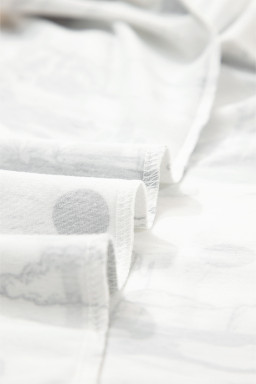 White Desert Sand Print Short Sleeve Knit Top