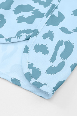 Beau Blue Leopard High Waisted Athletic Shorts