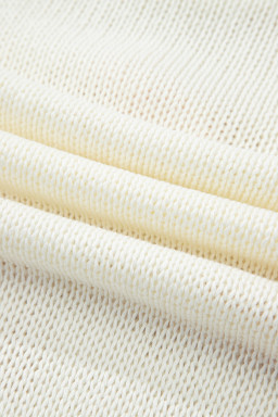 White Short Sleeve Knit Contrast Bow Knot Loose Sweater