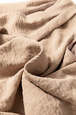 Pale Khaki Solid Color Keyhole Puffy Tank Drawstring Loose Pants 2pcs Outfit