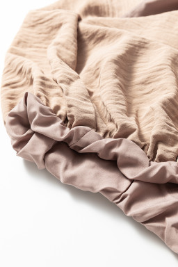 Pale Khaki Solid Color Keyhole Puffy Tank Drawstring Loose Pants 2pcs Outfit