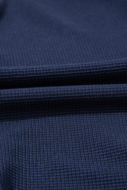 Navy Blue Stitched Detail Drop Shoulder Waffle Knit Romper