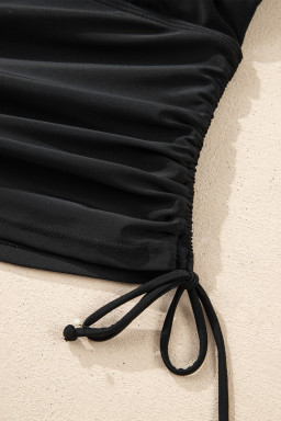 Black Scoop Neck Adjustable Tankini and Matching Skort Bathing Suit