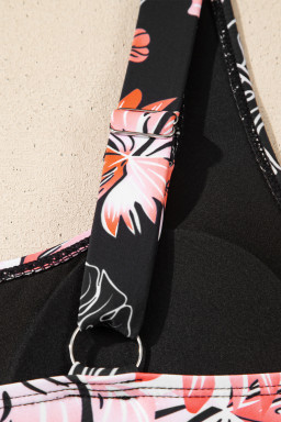 Black Scoop Neck Adjustable Tankini and Matching Skort Bathing Suit