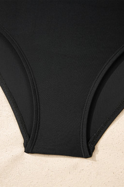 Black Scoop Neck Adjustable Tankini and Matching Skort Bathing Suit