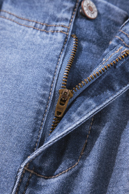 Dusk Blue Loose Straight Leg Cropped High Waist Jeans