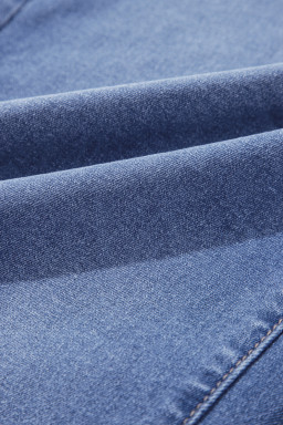 Dusk Blue Loose Straight Leg Cropped High Waist Jeans