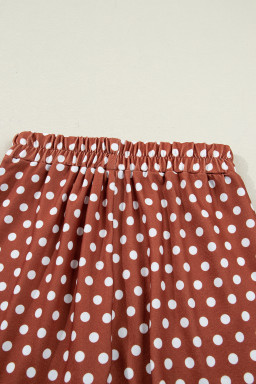 Brown Polka Dot Print Short Set