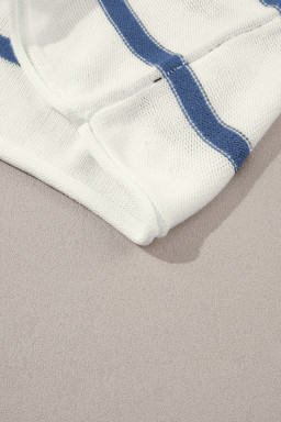 Blue Striped Batwing Sleeve Sweater Tee