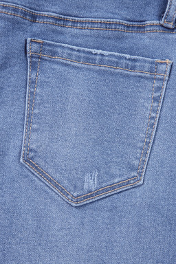 Dusk Blue Loose Straight Leg Cropped High Waist Jeans