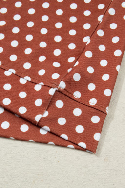 Brown Polka Dot Print Short Set