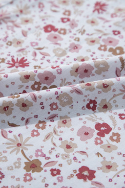 White Smocked Short Sleeve Wide Leg Floral Print Jumpsuit