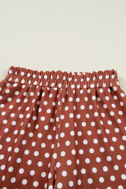 Brown Polka Dot Print Short Set