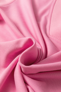 Bonbon Solid Color V Neck Tee Drawstring Pant Set