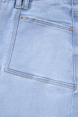 Beau Blue Loose Straight Leg Cropped High Waist Jeans