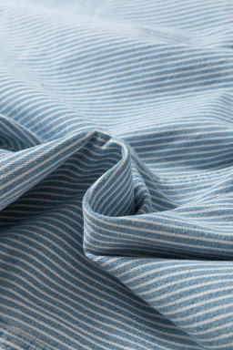 Sky Blue Stripe Drawstring Elastic Waist Casual Denim Shorts