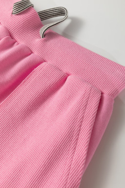 Bonbon Solid Color V Neck Tee Drawstring Pant Set