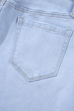 Beau Blue Loose Straight Leg Cropped High Waist Jeans