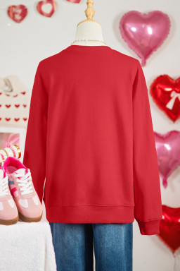 Red Love Letter Printed Casual Sweatshirt