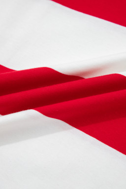 Racing Red Striped Color Block Oversize Tunic Tee