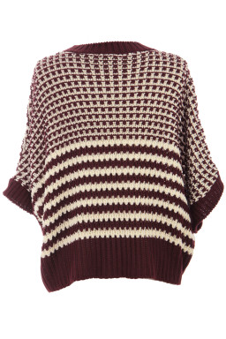 Red 3/4 Draped Sleeve Slouchy Sweater