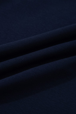 Navy Blue Americana Colorblock Stripes Zip up Collared T Shirt Mini Dress