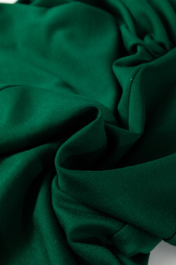 Blackish Green Solid Color Round Neck Ruched Detail Sleeveless Mini Dress